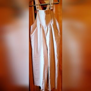 Womens Bib overalls wide legs mix match pattern large 1.4.3. STORY BY LINE UP